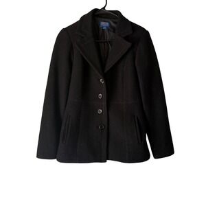Pendleton‎ Wool Coat Jacket Womens XS Black Classic Career Blazer Twee